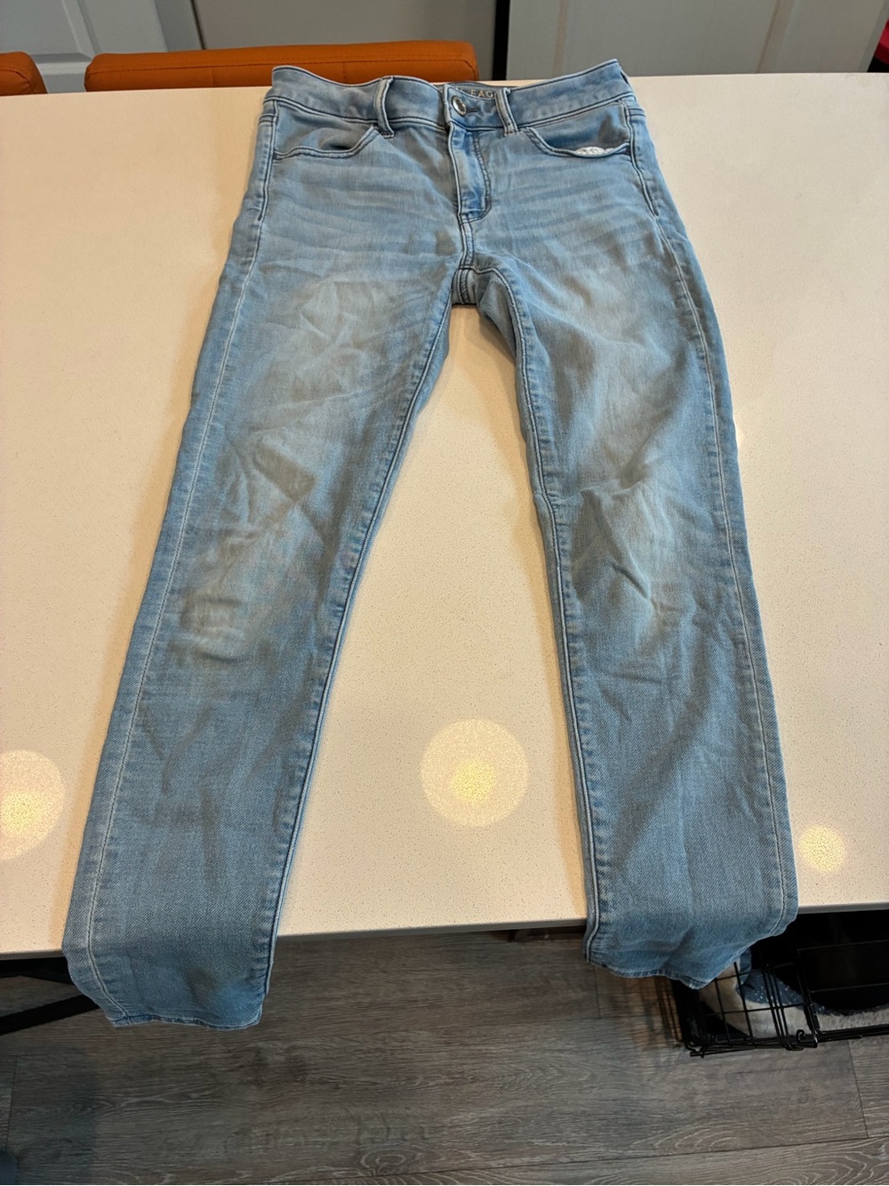 American Eagle Super Stretch Women’s Mid Rise Jegging Light Wash Blue Size 6